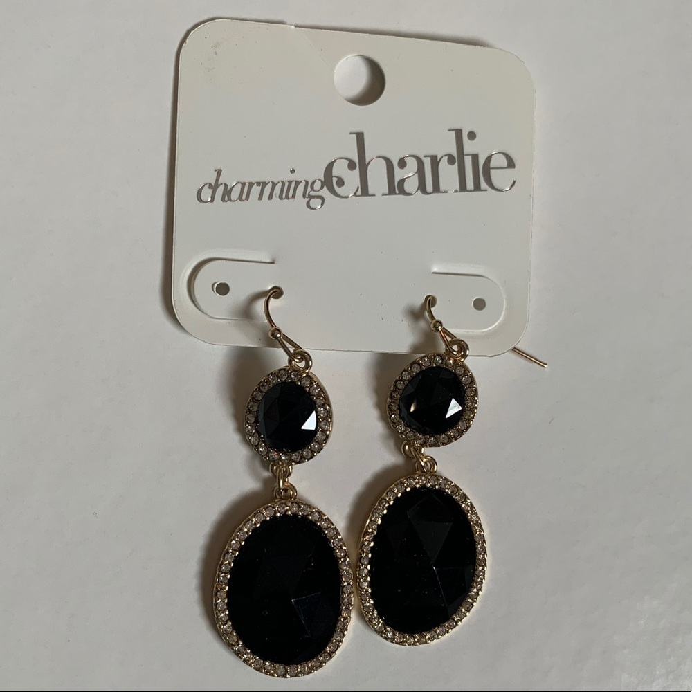Charming Charlie | Earrings | Black & Gold |